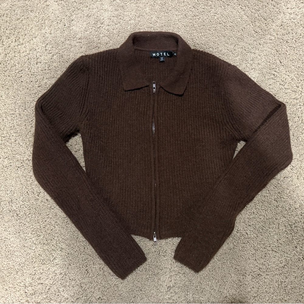 Motel Rocks cropped zip up top